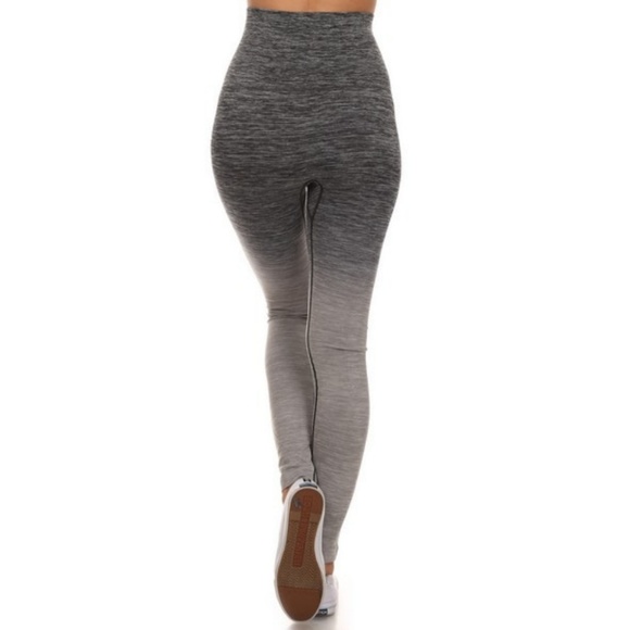 Dip Dye Ombre Athletic Leggings High Waist Band CH - Picture 2 of 5